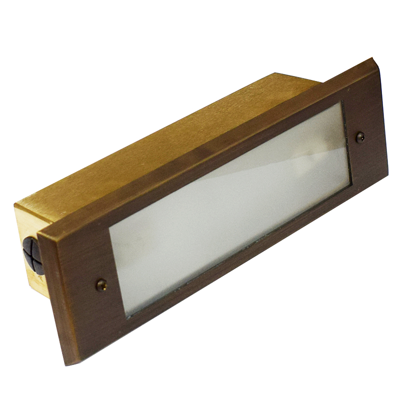 Charleston Brass Brick Light - Frosted Glass Front (240v) - Image 8