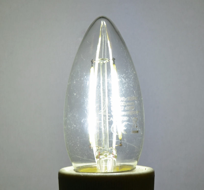 4.5W LED Filament Candle Bulb, ES, Warm or Daylight White - 240v - Image 3