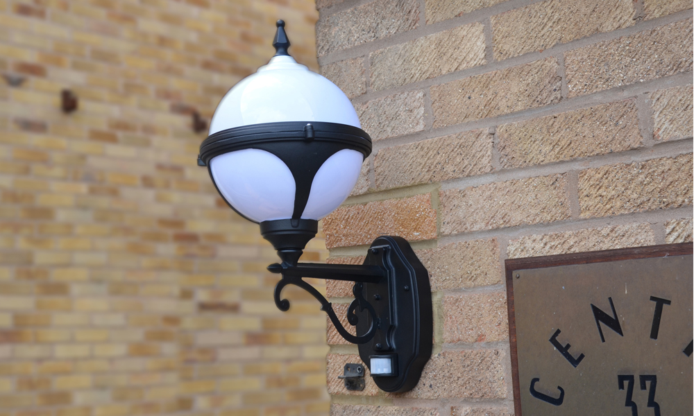 Mystic White Globe Wall Light with PIR Motion Sensor - Image 2