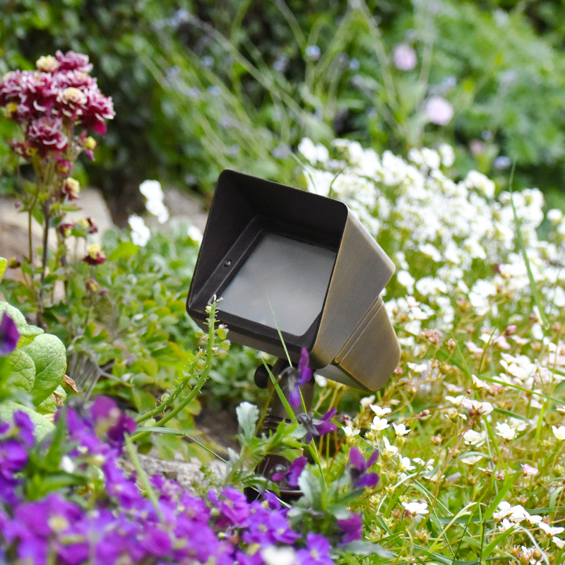 Charleston Cobra Maxi-Flood | 12v Plug & Play Brass Floodlight - Frosted Lens - Image 3