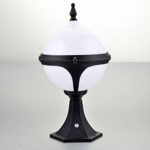 Mystic - White Pedestal Light with Photocell Dusk to Dawn Sensor