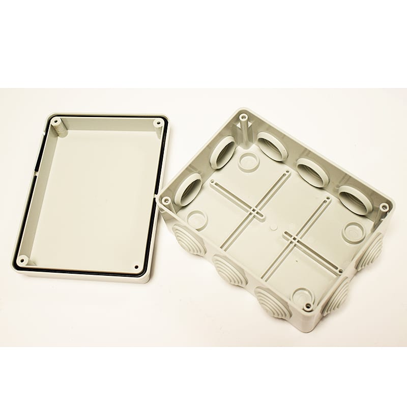 10 Way Junction Box with Rubber Grommets - Grey - Image 3