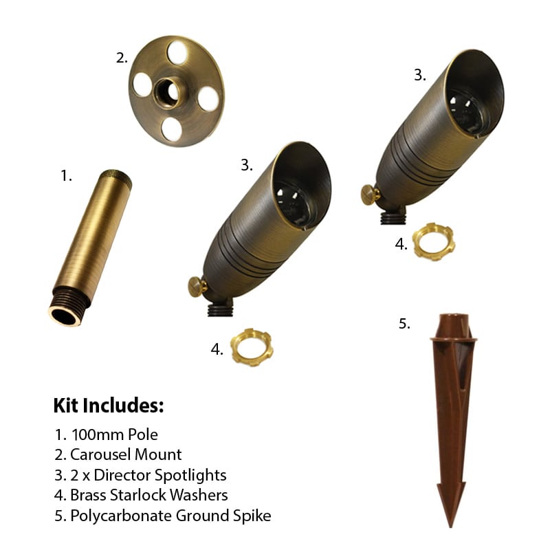 Charleston Carousel Mini - Solid Brass Adjustable Spotlight Kit (240v) - Image 4