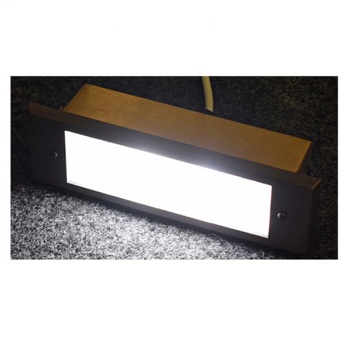 Radiata - Timber Pine Sleeper Bollard with 240v Frosted Brass LED Light - Image 7
