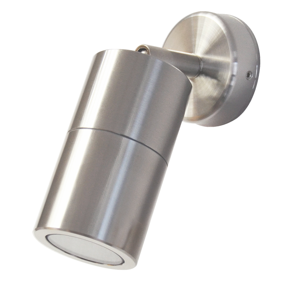 Smartspot - Outdoor Single Adjustable GU10 Spotlight - Satin Silver - 240v