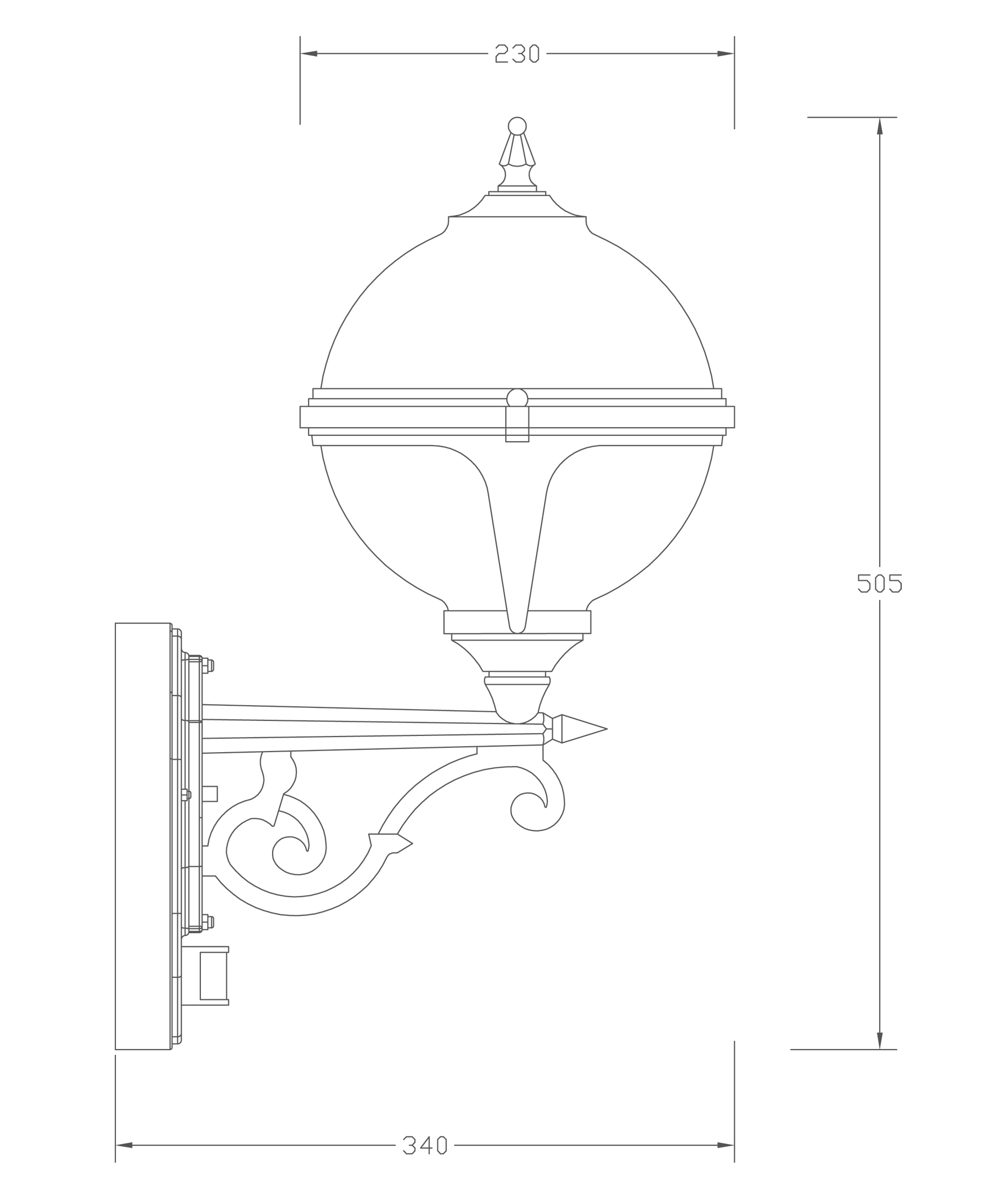 Mystic White Globe Wall Light with PIR Motion Sensor - Image 3