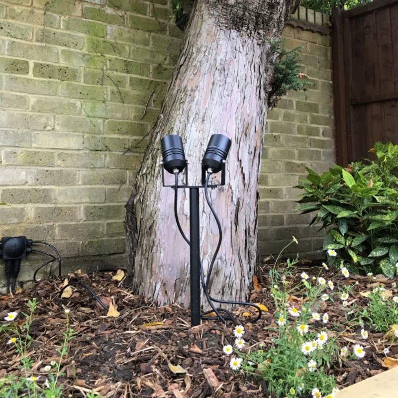 AlvaLED - 6W Adjustable LED Twin Spike Light (240V) - Black / Titanium / Cocoa - Image 4