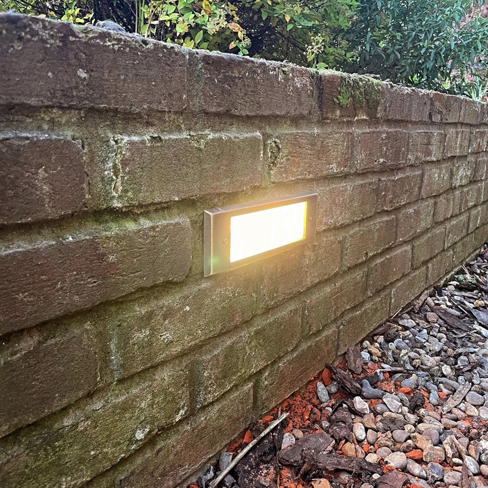 Charleston Brass Brick Light - Frosted Glass Front (240v) - Image 20