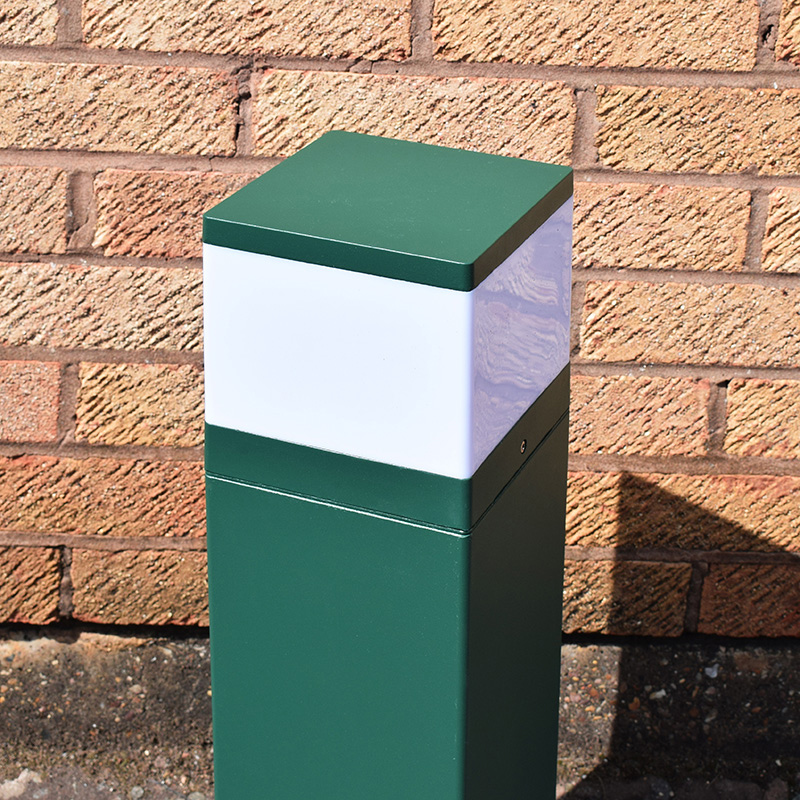 CUBIC - 0.6m Bollard Light with 9w LED Photocell Bulb - Garden Green - Image 6