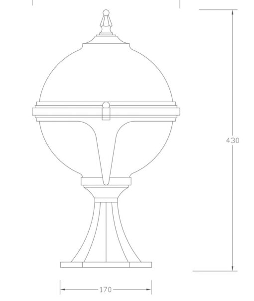 Mystic 'Smoke' Globe Pedestal Light with Photocell (Dusk to Dawn Sensor) - Image 2